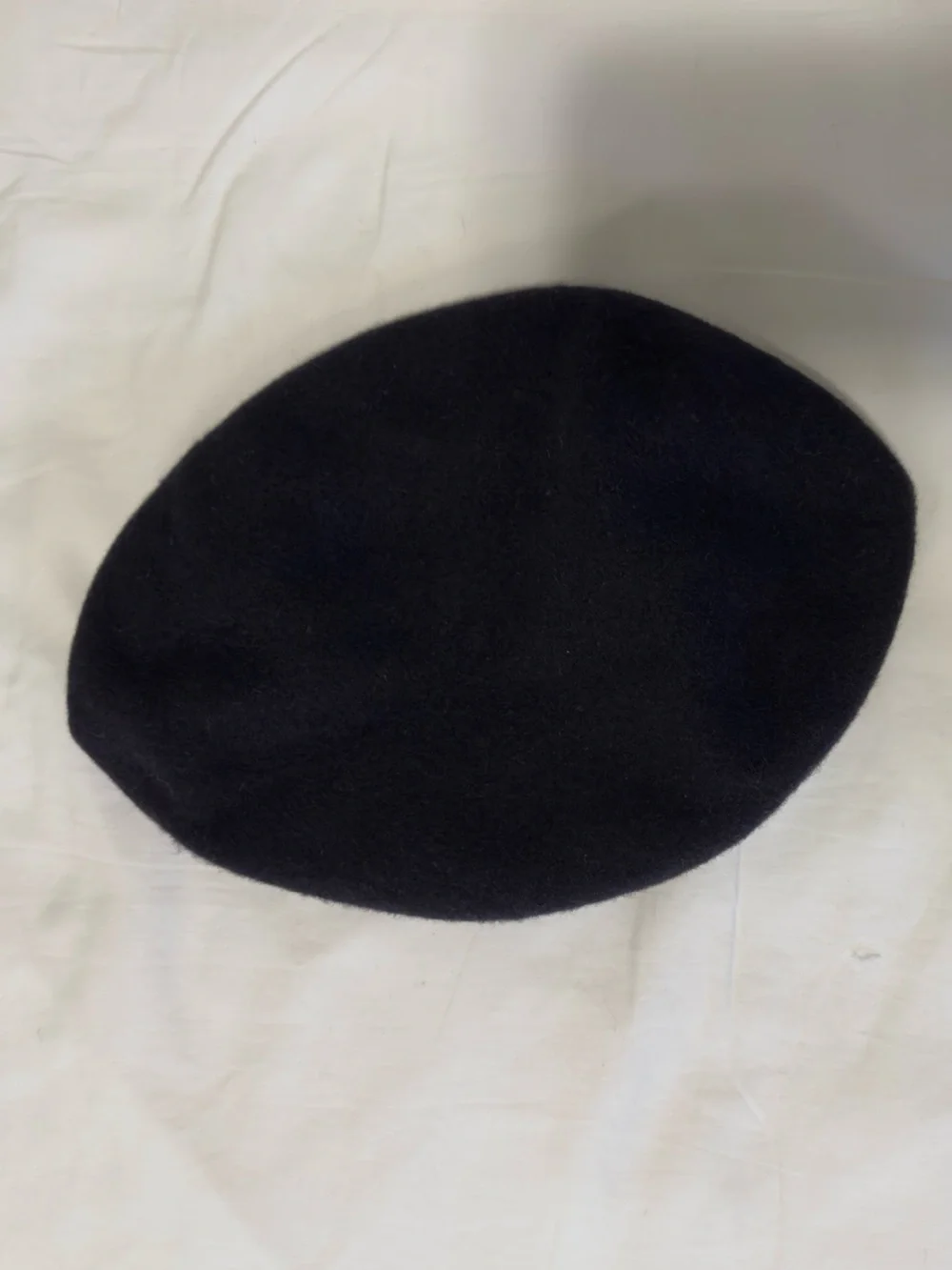 Navy wool beret hat
